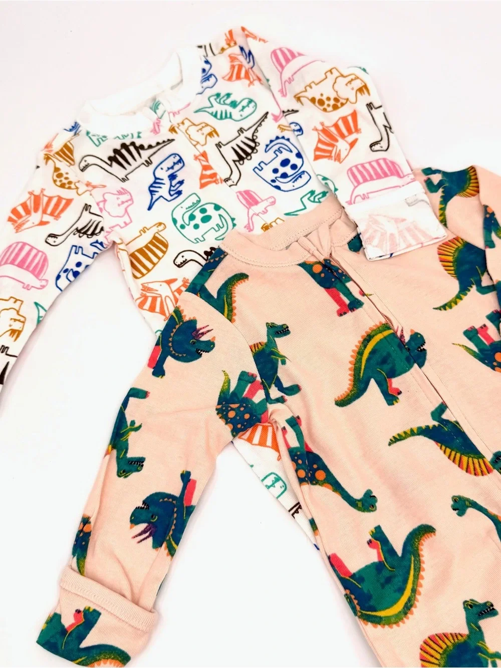 Old Navy Baby 0-3M Dinosaur Footed Sleepers 2-Pack 2-Way Zip